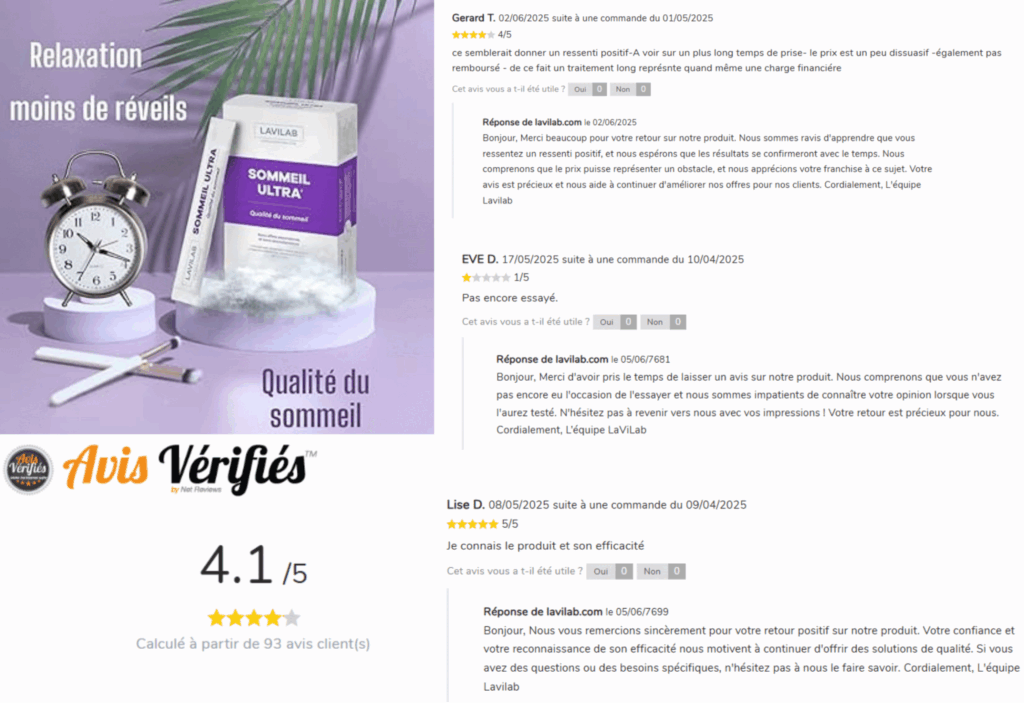 avis client sur lavilab sommeil ultra