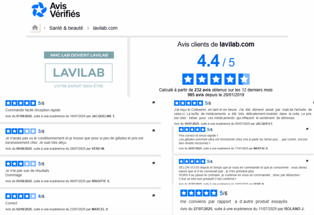 avis client sur la marque Lavilab