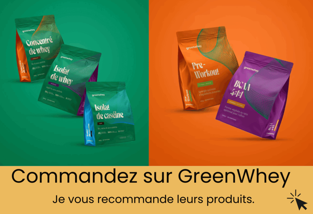 les produits de la marque GreenWhey