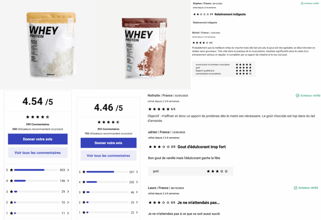 avis whey protein decathlon