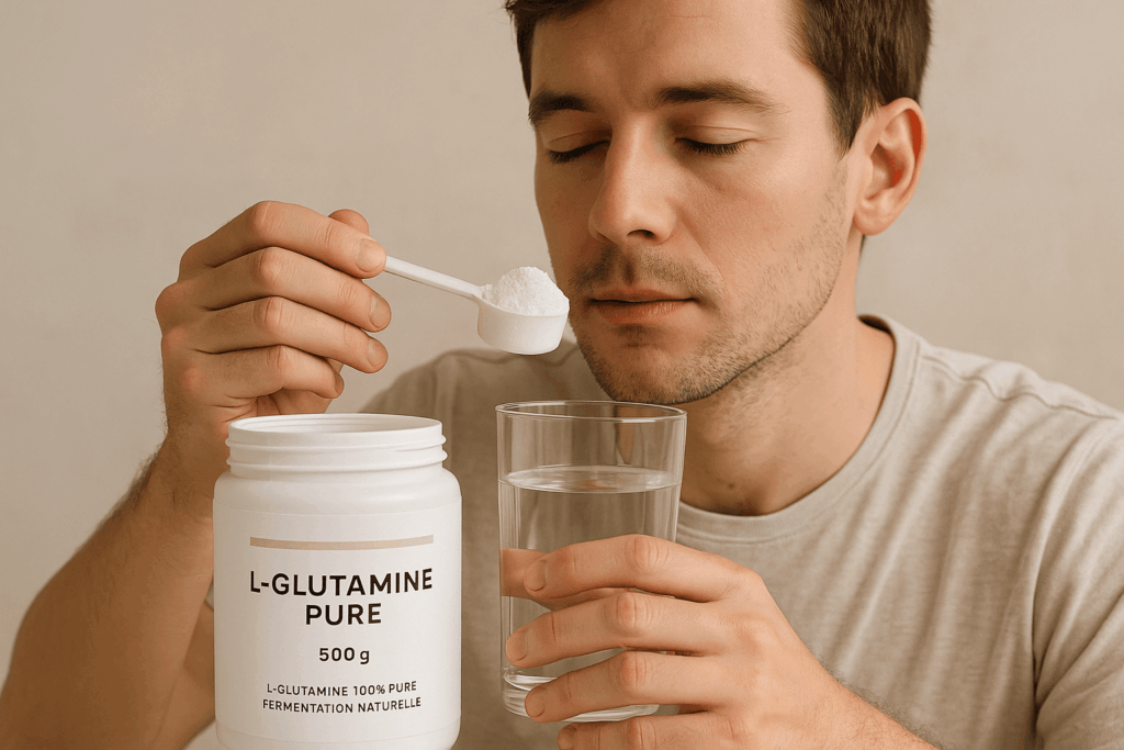 personne profitant des bienfaits de la glutamine